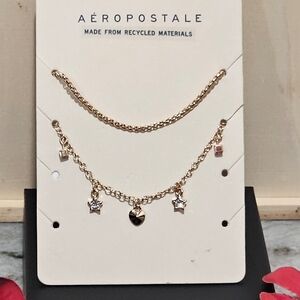 NWT Gold-tone, layered Charm Necklace 2-pack by Aéropostale.